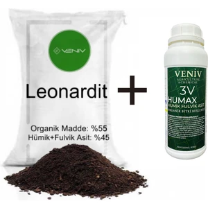 3V Hümik Asit 1l + 1 kg Leonardit İnce Öğütülmüş Köklendirici- Ph Dengeleyici - Toprak Düzenleyici