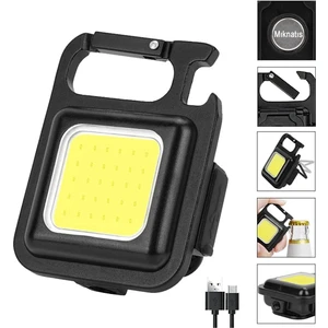 Metal Anahtarlık Fener Mıknatıslı USB Şarjlı