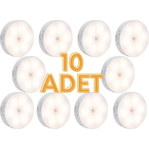 Home Dekor Hediye Hareket Sensörlü 10 Adet Koridor ve Merdiven Için Şarjlı Hareket Sensörlü LED Işık Beyaz Işık