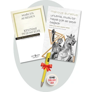 Kendime Düşünceler + Unutma, Mutlu Bir Hayat Çok Az Şeye Bağlıdır / Marcus Aurelius 2 Kitap + Kalem