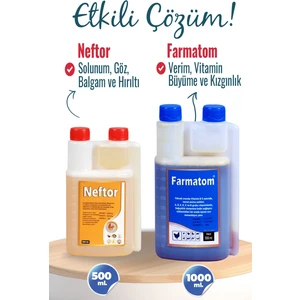 Munich Vet 2li Set Kuşlar Için Farmatom Vitamin 1 Lt ; Neftor Kanat Sağlık Seti 500 ml