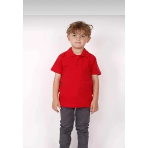 Nacar Çarşı Cocuk Polo Yaka Kısa Kol Kırmızı OkulTişörtü