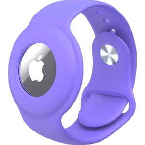 Apple Airtag Silikon Kordon Bileklik Lila