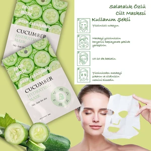 3 Adet Salatalık Özlü Nemlendirici Yüz Bakım Maskesi Cucumber Face Mask XLM359
