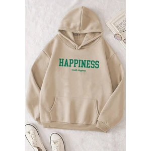 Only Trendwear Unisex Oversize Happiness Baskılı Sweatshirt