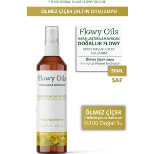 Flowy Oils Ölmez Çiçek - Altın Otu Suyu %100 Tam Saf Doğal Yağlı Distilasyon Hidrosöl Suyu Tonik Hydrosol 50ML
