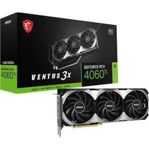 Msı VGA Geforce Rtx 4060 Tı Ventus 3x 16G Oc RTX4060TI 16GB Gddr6 128B DX12 Pcıe 4.0 X16 (3xdp 1xhdmı)