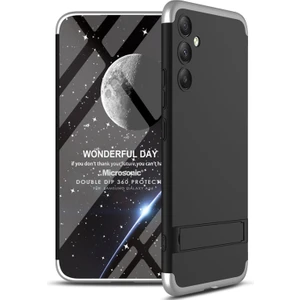 Samsung Galaxy A34 Kılıf Double Dip 360 Protective Siyah Gri