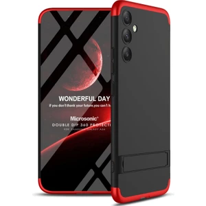 Samsung Galaxy A54 Kılıf Double Dip 360 Protective Siyah Kırmızı
