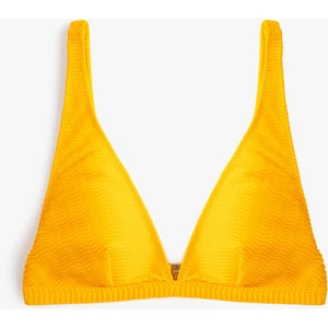 Üçgen Bikini Üstü Dokulu Kalın Askılı