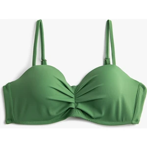 Balenli Bikini Üstü Kaplı Drapeli Çıkarılabilir İnce Askılı