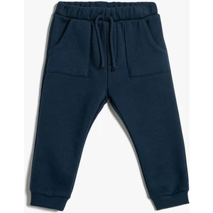 Basic Jogger Eşofman Altı Şardonlu Beli Bağlamalı Cepli Pamuklu