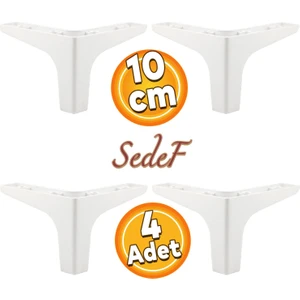 Sedef Lüks Mobilya Kanepe Sehpa Tv Ünitesi Koltuk Ayağı 10 cm Beyaz Ayakları (4 Adet)
