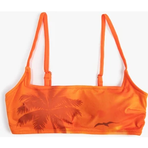 Bikini Üstü Tropikal Baskılı Ince Askılı