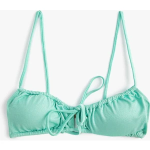 Bikini Üstü Pencere Detaylı Büzgülü Bağlama Detaylı İnce Askılı