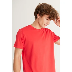 ALTINYILDIZ CLASSICS Erkek Nar Çiçeği Slim Fit Dar Kesim Bisiklet Yaka Pamuklu Tişört