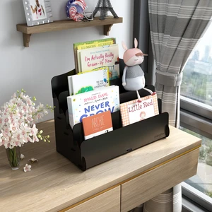 Mini Lucky 4 Raflı Ahşap Masaüstü Mini Kitaplık Montessori Çocuk Kitaplığı Çocuk Odası Kitaplık