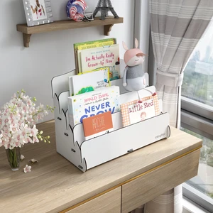 Mini Lucky 4 Raflı Ahşap Masaüstü Mini Kitaplık Montessori Çocuk Kitaplığı Çocuk Odası Kitaplık