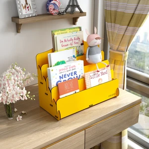 Mini Lucky 4 Raflı Ahşap Masaüstü Mini Kitaplık Montessori Çocuk Kitaplığı Çocuk Odası Kitaplık