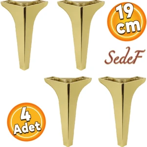 Sedef Lüks Mobilya Kanepe Sehpa Tv Ünitesi Koltuk Ayağı 19 cm Gold Altın Baza Ayakları 4 Adet