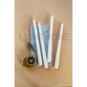 Light Home Inci Model 4 Lü Özel Tasarım Beyaz Renkli Şamdan Konik Mumu Hediyelik Şamdan Mum