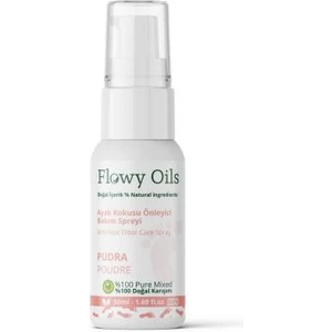 Flowy Oils Ayak Koku Giderici Bebek Pudrası Kokulu Bitkisel Içerik Ayak Deodarant Aya Koku Önleyici Sprey 50 ml