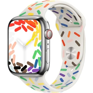 Apple Watch Series 8 41MM Silikon Kordon V2 Pride Edition Beyaz