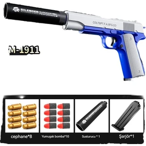 Girlhood And Boyhood Golden Desert Eagle Kabuk Fırlatma Yumuşak Kurşun M1911 Tabanca Glock Çocuk Oyuncak Simülasyonu Kurşun Kapmak (Yurt Dışından)