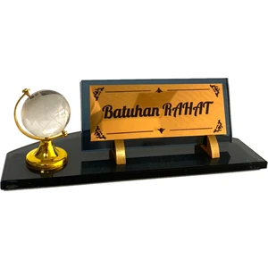 Suba Kristal Kristal Isimlik Dünyalı Ofis Hediyesi Masa Isimliği C5