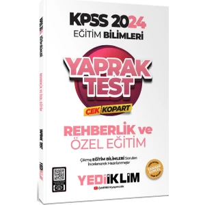 Yediiklim Yayınları 2024 KPSS Eğitim Bilimleri Rehberlik ve Özel Eğitim Çek Kopart Yaprak Test