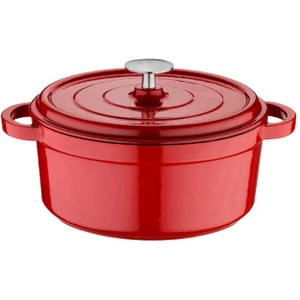 Iron 24CM Demir Döküm Derin Tencere Kırmızı