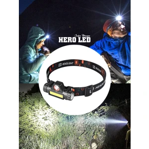Hero Led 5 Watt Şarj Edilebilir Kafa Feneri Kafa Lambası Maden Kamp Feneri