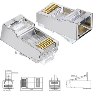 Ez RJ45 Cat5/cat6 Yeni Nesil Metal Delikli Konnektör 100 Adet