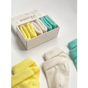 3'lü Set Bebek Bambu Çorap -Baby Bamboo Socks - Yenidoğan Çorap