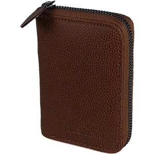 BN86 Suni Deri Erkek Cüzdan Fermuarlı 14 Kartlık Kağıt Para Bölmeli