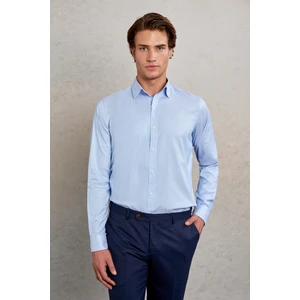 Mavi Ç. Comfort Fit Çizgili %100 Pamuk Slim Yaka Uzun Kollu Gömlek