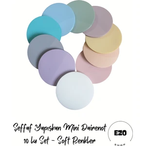 Şeffaf Renkli Postit Yapışkan Post-It Not Kağıdı Dairenot 10'lu Set Soft Renkler