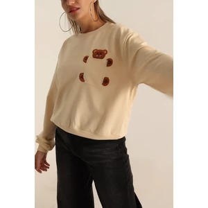 Elissa Life Styler Yumoş Ayıcık Cep Detay Iki Ip Sweat