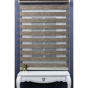 Ahşap Desenli Bambu Zebra Perde