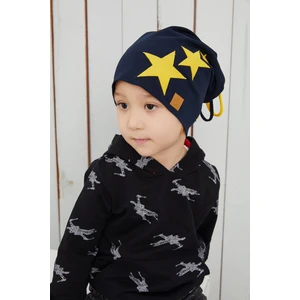 Sarı Lacivert Fanatik Şapka Bere Yumuşak Çift Katlı Spor Pamuklu Penye