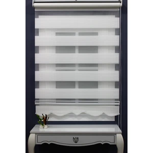 Ekru Geniş Plise Zebra Etek Altlı Model