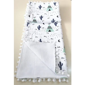 Çok Amaçlı Çift Katlı Müslin Pike Battaniye %100 Pamuk Bez Örtü