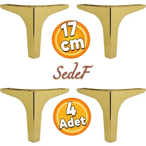 Sedef Lüks Mobilya Kanepe Sehpa Tv Ünitesi Koltuk Ayağı 17 cm Gold Ayakları 4 Adet