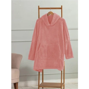 Wellsoft Kapşonlu Giyilebilir Tv Battaniyesi Unisex Over Size - Pembe