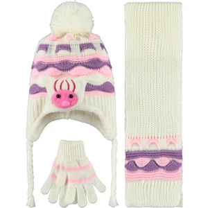 Civil Baby Kız Bebek Atkı Bere Eldiven Set 0-24 Ay Pembe