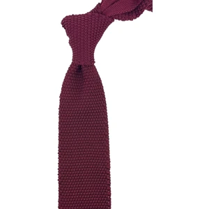 Bordo Düz Üçgen Örgü Kravat ÖR8320