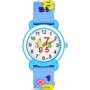 Mavi Renkli Figürlü Kordon Analog Çocuk Kol Saati