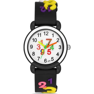 Siyah Renkli Figürlü Kordon Analog Çocuk Kol Saati