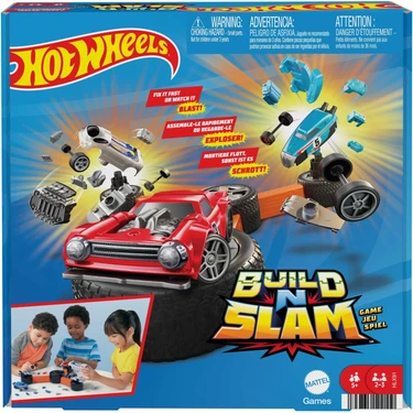 Hot Wheels Build N Slam Kutu Oyunu, 5 yaş ve üzeri,