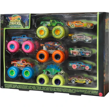 Hot Wheels Monster Trucks Karanlıkta Parlayan Araçlar Paketi, 3 yaş ve üzeri,